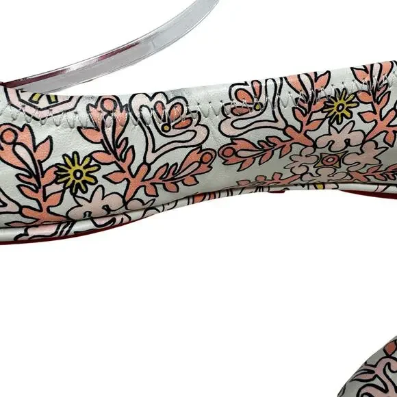 Tory Burch Minnie Travel Ballet Flats Snakeskin Print Leather Logo Shoes 8 - Picture 4 of 7